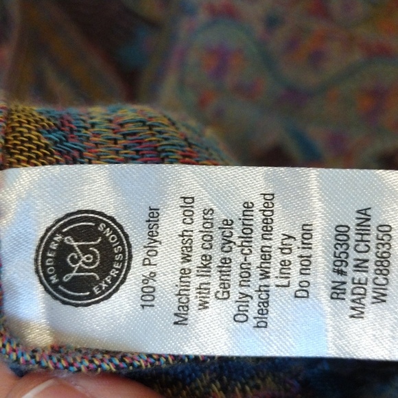 Expressions Paisley Scarf in Pink and Purple - Picture 2 of 2